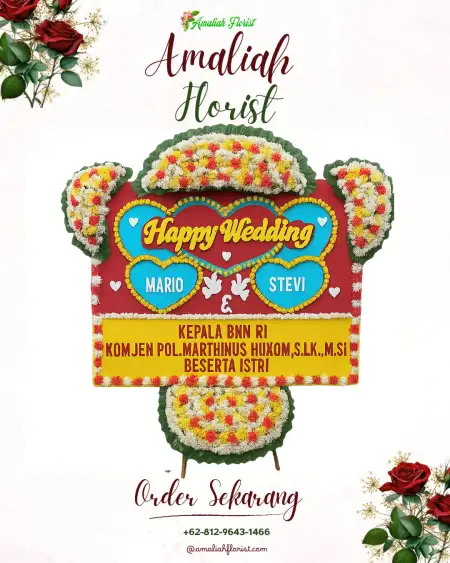 Papan Bunga Pernikahan Dempet